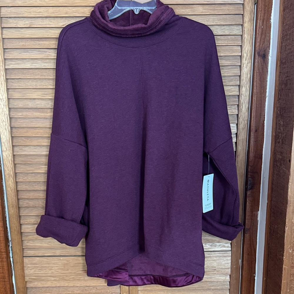 Athleta cozy karma funnel neck sweatshirt L